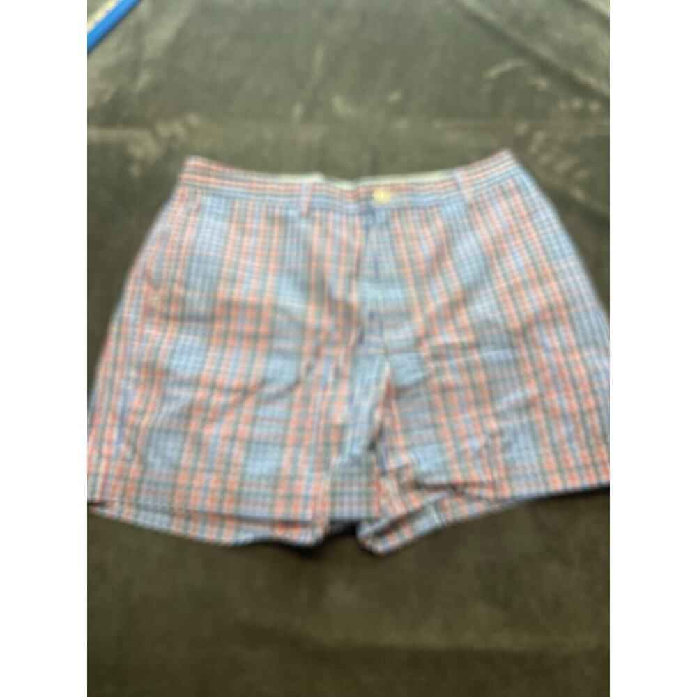 Vineyard Vines Shorts Mens 36 Multicolor Plaid Club 100% Cotton Pockets Zip Fly